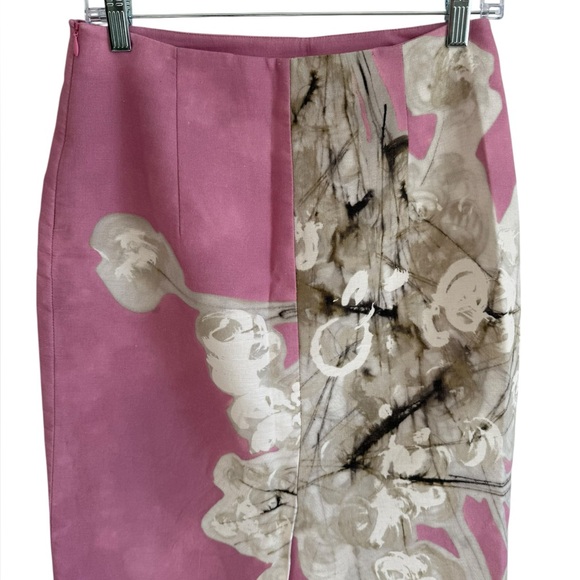 Zara Pink Floral Midi Skirt, Size Small - Picture 4 of 4